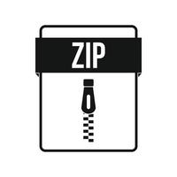 ícone de arquivo zip, estilo simples vetor