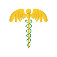 caduceu símbolo médico ícone dos desenhos animados vetor