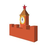 torre spasskaya do ícone do kremlin de moscou vetor
