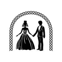 ícone simples do arco da cerimônia de casamento vetor