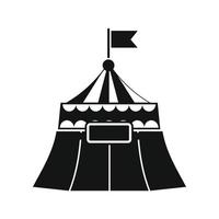 tenda de circo ícone simples preto vetor