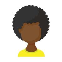 avatar ícone de mulher negra, estilo cartoon vetor