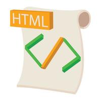 ícone html, estilo cartoon vetor