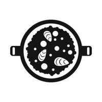 ícone de paella, estilo simples vetor
