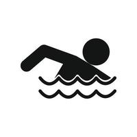 nadador preto ícone simples vetor