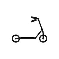 pontapé scooter preto simples ícone vetor
