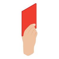 árbitro mostrando ícone 3d isométrico de cartão vermelho vetor