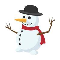 ícone dos desenhos animados do boneco de neve vetor