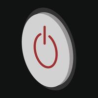 ícone de desenho animado do botão liga/desliga cinza vetor
