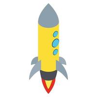 foguete amarelo com ícone de três vigias vetor
