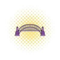 ícone da ponte do porto de sydney, estilo de quadrinhos vetor