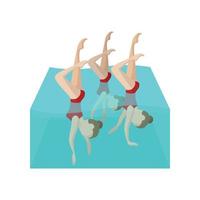 ícone dos desenhos animados de nadadores sincronizados vetor