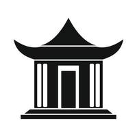 ícone da casa chinesa tradicional, estilo simples vetor
