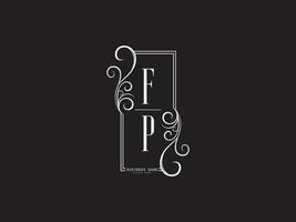 ícone de logotipo fp minimalista, design de logotipo de luxo de letra fp pf vetor