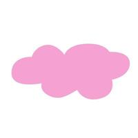 uma pequena nuvem rosa. ilustração vetorial no estilo desenhado à mão. vetor
