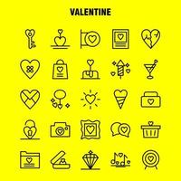 pacote de ícones da linha dos namorados para designers e desenvolvedores ícones do carrinho de cesta imagem romântica da câmera dos namorados vetor romântico dos namorados