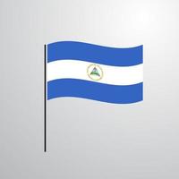 Nicarágua acenando a bandeira vetor