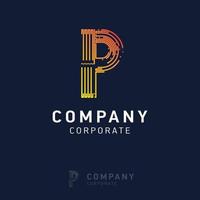 p design de logotipo da empresa com vetor de cartão de visita
