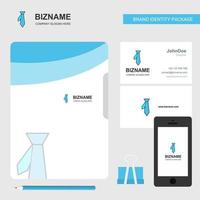 capa de arquivo de logotipo de negócios de gravata cartão de visita e ilustração em vetor de design de aplicativo móvel
