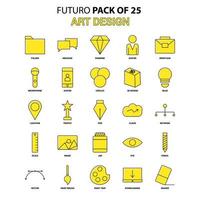 conjunto de ícones de arte e design futuro amarelo pacote de ícones de design mais recente vetor