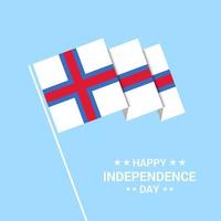 design tipográfico do dia da independência das ilhas faroé com vetor de bandeira