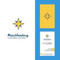 logotipo criativo estrela e vetor de design vertical de cartão de visita