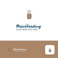 design de logotipo de café criativo lugar de logotipo de cor plana para ilustração vetorial de tagline vetor