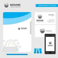 cartão de visita de capa de arquivo de logotipo de negócios de robô e ilustração em vetor de design de aplicativo móvel