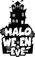 design de halloween com tipografia e vetor de fundo branco