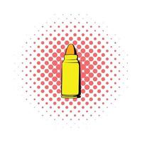 ícone de bala de rifle, estilo de quadrinhos vetor