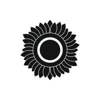 ícone simples de girassol preto vetor