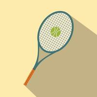 uma raquete de tênis e um ícone de bola plana vetor
