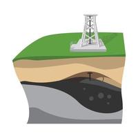 ícone dos desenhos animados de extração de óleo vetor