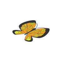 ícone de borboleta amarela, estilo 3d isométrico vetor