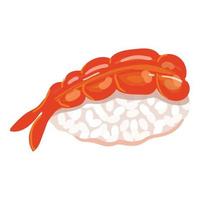 vetor de desenhos animados de ícone de sushi de camarão. comida japonesa