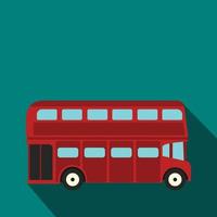 ícone do ônibus vermelho de dois andares de Londres, estilo simples vetor