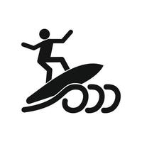 surf ícone simples preto vetor