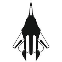 ícone de jato de combate, estilo simples vetor