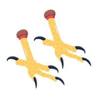 um ícone de design plano de patas de pássaro vetor