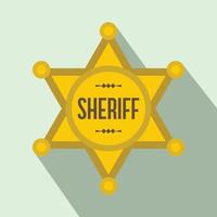 ícone plano da estrela do xerife vetor