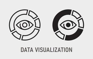 ícone de visualização de dados em fundo branco. ilustração vetorial. vetor