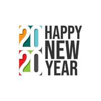 2020 vetor de feliz ano novo, cartão de feliz ano novo para 2020