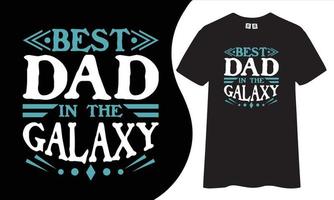 melhor pai no design da camiseta galaxy. vetor