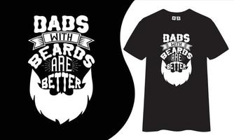 pais com barba são melhores em design de camiseta. vetor