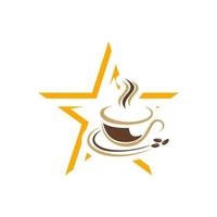 vetor de logotipo de café, logotipo de café estrela