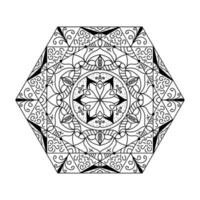 flor de mandala simples preto e branco para livro de colorir. elementos decorativos vintage. ilustração em vetor padrão oriental.