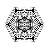 flor de mandala simples preto e branco para livro de colorir. elementos decorativos vintage. ilustração em vetor padrão oriental.