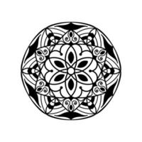 flor de mandala simples preto e branco para livro de colorir. elementos decorativos vintage vetor