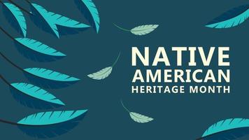 mês do patrimônio nativo americano. design de plano de fundo com ornamentos de penas celebrando índios nativos da américa. vetor