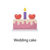 bolo de casamento ilustração em vetor plana ícone design. símbolo de amor no arquivo eps 10 de fundo branco